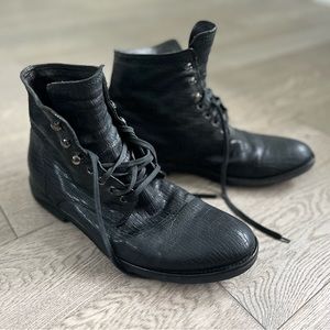 AGL Italian Black Leather Boots